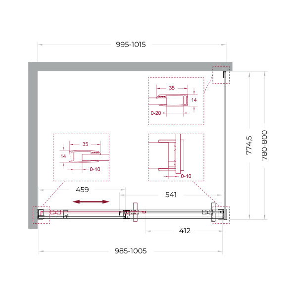Душевой уголок BelBagno Soft Close-1 100x80x200 стекло прозрачное, профиль хром глянцевый (SOFT_CLOSE-1-AH-1-100/80-C-Cr)