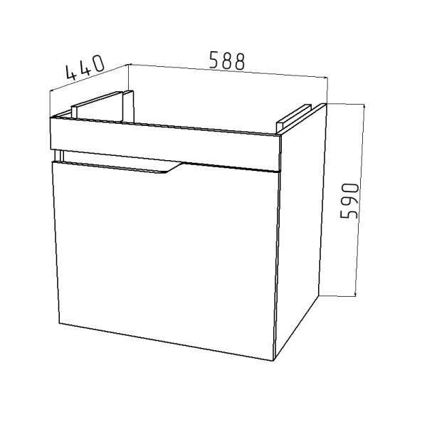 Тумба подвесная Melodia Лотос 60 (Como 60) 1 дверь белая (MFR80023WT)