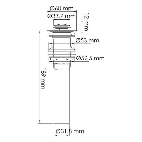 Донный клапан WasserKraft Push-up золотой (9070159)