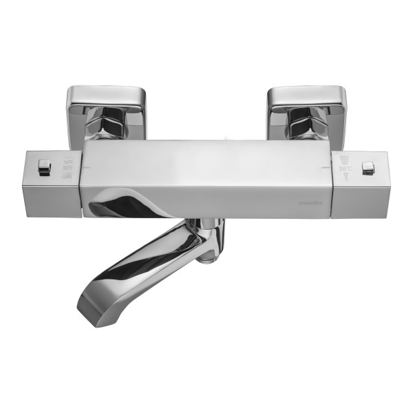 Смеситель для ванны и душа Swedbe Mercury термостат с повортн.изливом хром (9062) Смеситель для ванны и душа Swedbe Mercury термостат с повортн.изливом хром (9062)