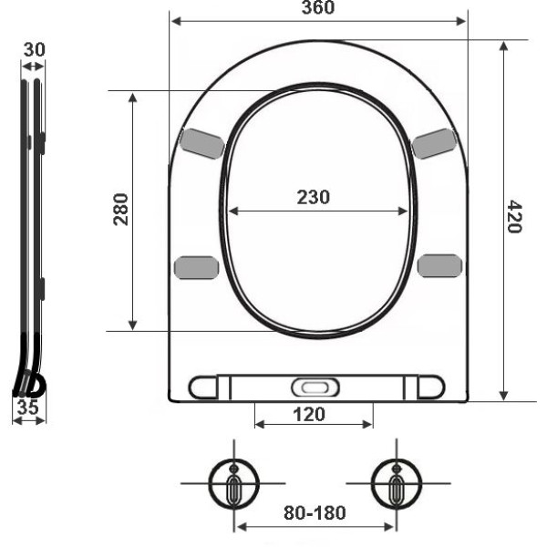 Сиденье для унитаза Timo 420*360*250 белое, c soft-close (TD-500)