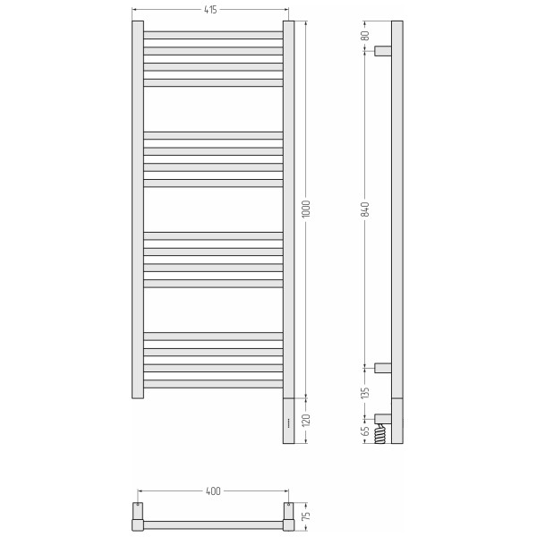 Полотенцесушитель электрический Сунержа Модус 3.1 1000х400 МЭМ провод справа (00-5901-1040)
