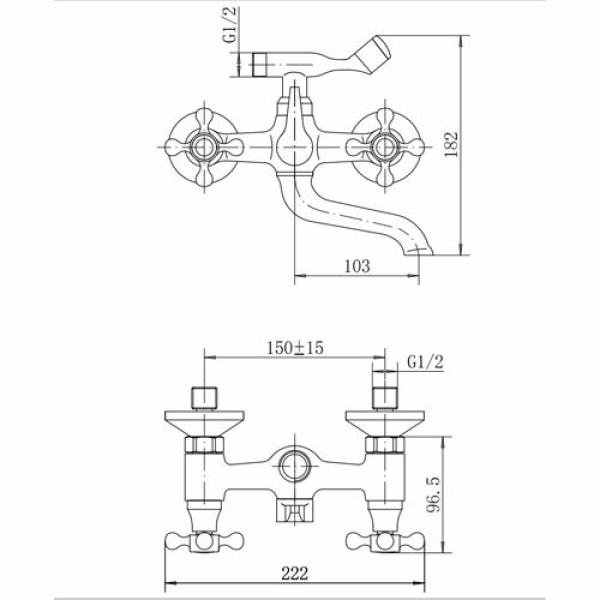 Смеситель для ванны и душа Fashun с душевым комплектом хром (A3019)
