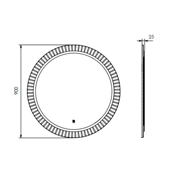 Зеркало Comforty Мадрид 900x30x900 с подсветкой серый шёлк (00-00014159)