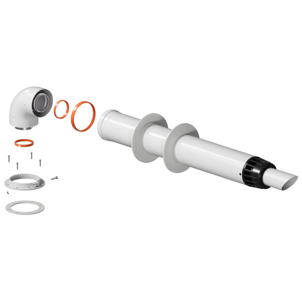 Комплект дымохода Okseler коаксиальный D60/100 антилёд L=1000 мм подключение через фланец (oks00046)