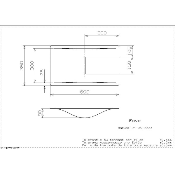 Мойка для кухни врезная Reginox Wave 600x350