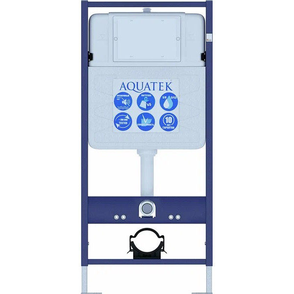 Инсталляция с унитазом Aquatek Ника рама Standard INS-0000012(без клавиши и крепежа)+унитаз Ника AQ2009-00 с тонким сиденьем soft-close (SET