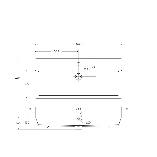 Раковина встраиваемая Cezares 100x46,5 (CZR-MIL-100-LVB)