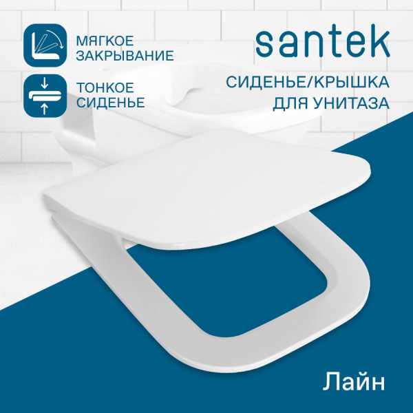 Сиденье для унитаза Santek Лайн с микролифтом белое (1WH501575)