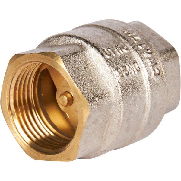 Клапан обратный вертикальный 1" Rommer с латунным седлом (никель) RVC-0001-000025 Клапан обратный вертикальный 1" Rommer с латунным седлом (никель) RVC-0001-000025