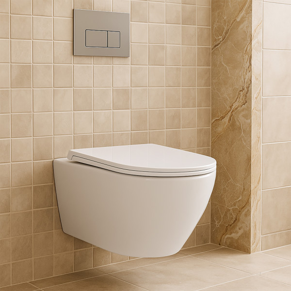 Инсталляция для подвесного унитаза Azario Forte+подвесной унитаз Azario UNO +клавиша Azario Forte, хром глянцевый (AZ-100-100F+AZ-2380+AZ-100-020F)