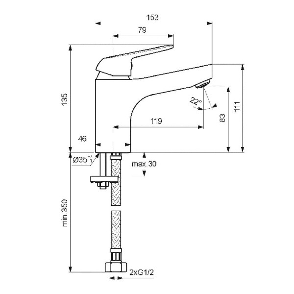 Смеситель для раковины Vidima Fine (BA385AA)