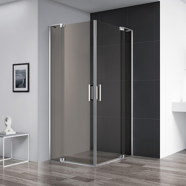 Душевой уголок Cezares Slider 80x90x195 стекло бронза, профиль хром (SLIDER-AH-2-80/90-90/100-BR-Cr)