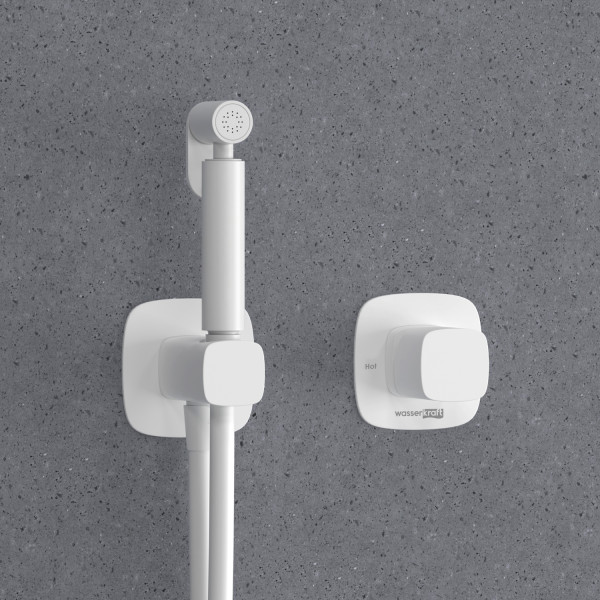 Смеситель с гигиеническим душем встраиваемый WasserKRAFT белый (A9551.328.243.232)