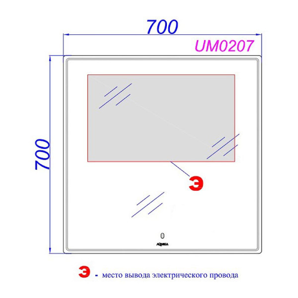 Зеркало Aqwella UM 700x700x30 (UM0207)