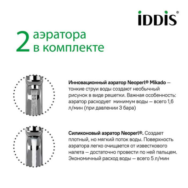 Смеситель для раковины Iddis Slide с управлением Push Control (SLISBBTi01)