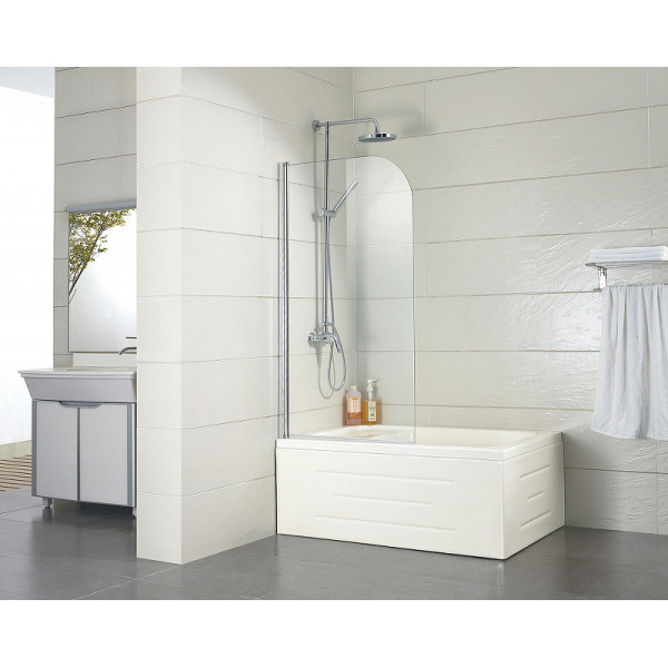 Душевая шторка на ванну Azario Merrit 70х150 стекло прозрачное, профиль серебро (NF6211 700)