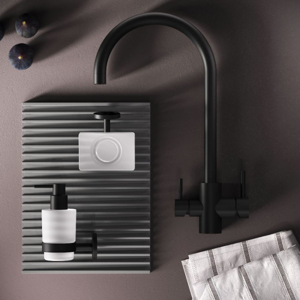 Смеситель для кухни AM.PM X-Joy S с С-изливом с каналом для питьевой воды черный (F85B07722)