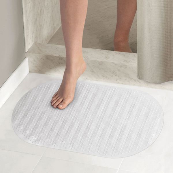 Коврик для ванной Melodia ПВХ Ellipse овал 67x36cм кремовый (MK010)