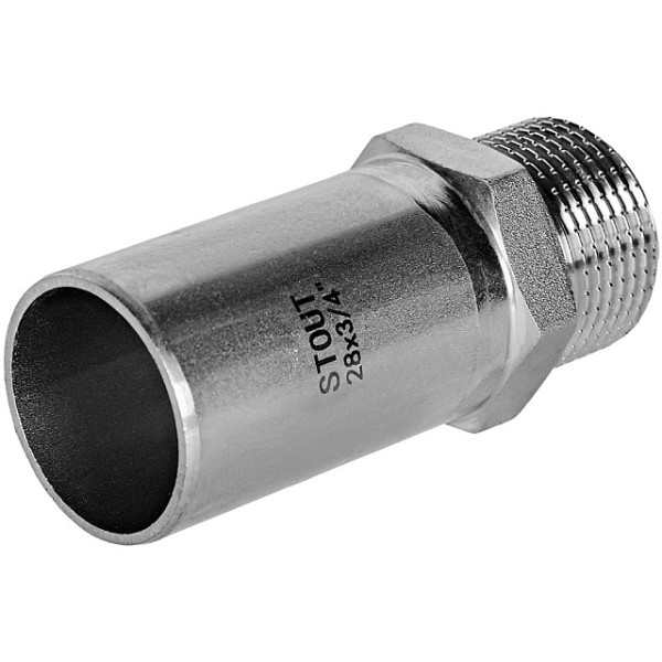 Вставка резьбовая 28х3/4"Н Stout SSS-2024 НПр-НР (нерж.ст., пресс) SSS-2024-002834 Вставка резьбовая 28х3/4"Н Stout SSS-2024 НПр-НР (нерж.ст., пресс) SSS-2024-002834