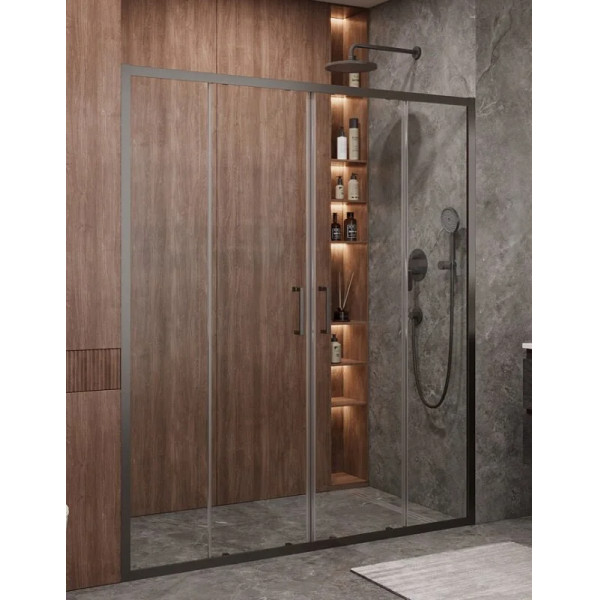 Душевая дверь Cezares Molveno 170x195 стекло прозрачное, профиль оружейная сталь (MOLVENO-BF-2-170-C-GM-IV)