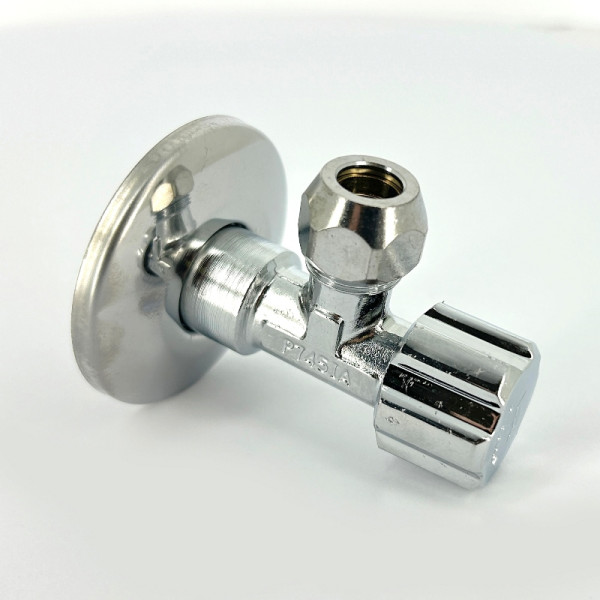 Кран угловой 1/2"х10 мм (3/8") НН вентильный Uni-Fitt LUX (рукоятка металл) 186L2501 Кран угловой 1/2"х10 мм (3/8") НН вентильный Uni-Fitt LUX (рукоятка металл) 186L2501