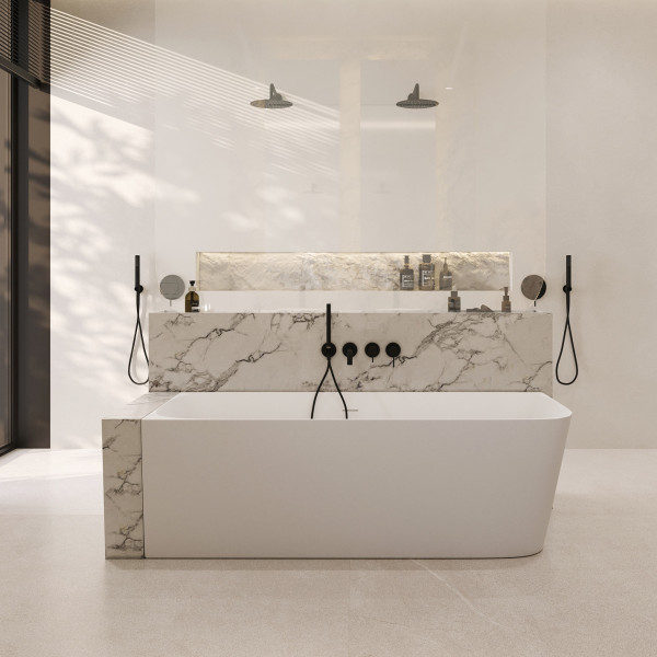 Ванна из искусственного камня Abber Stein 170x75x55 L белая матовая (AS9621-1.7 L) Ванна из искусственного камня Abber Stein 170x75x55 L белая матовая (AS9621-1.7 L)