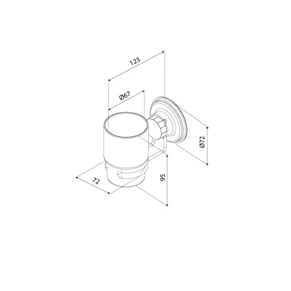 Подстаканник проволока стальная черный матовый матовое стекло Easy Milardo (EASBWSGM45)