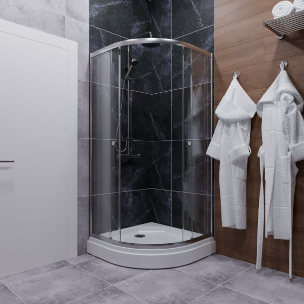 Душевое ограждение Triton Альфа 80x80 стекло прозрачное, профиль хром (DK313)