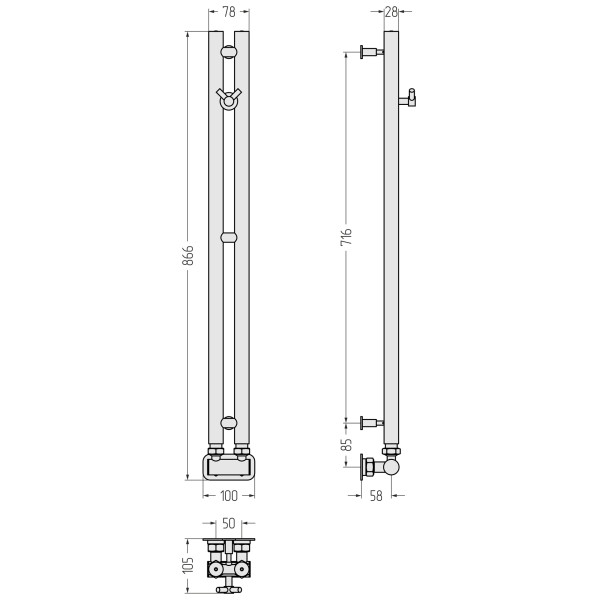 Полотенцесушитель водяной Сунержа Нюанс EU50+ 840x50 матовый черный (31-0212-0840) Полотенцесушитель водяной Сунержа Нюанс EU50+ 840x50 матовый черный (31-0212-0840)