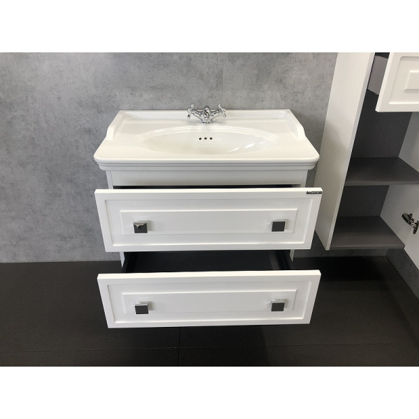 Тумба подвесная с раковиной Comforty Феррара 800x500x565 белый глянцевый (00004151060)