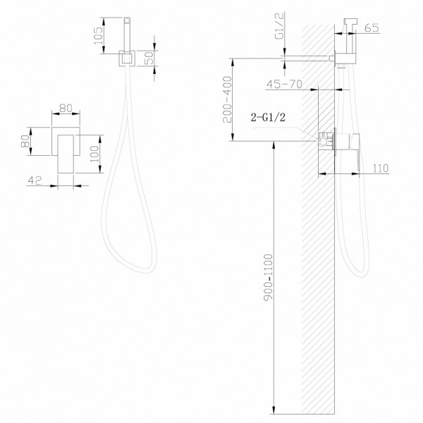 Смеситель с гигиеническим душем Abber Daheim никель (AF8225NG)