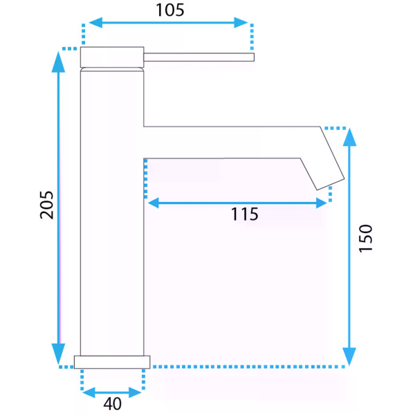 Смеситель для раковины Rea Foss черный матовый (REA-B5317) Смеситель для раковины Rea Foss черный матовый (REA-B5317)