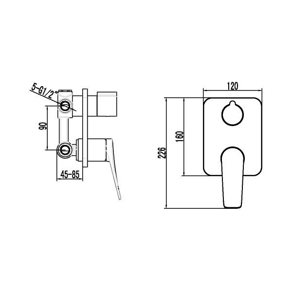 Смеситель для ванны и душа Lemark Bronx черный (LM3728BL)