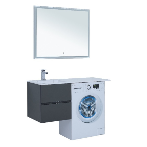 Тумба подвесная Aquanet Алвита 48 480х480х528 2 ящика, серый антрацит (243662) Тумба подвесная Aquanet Алвита 48 480х480х528 2 ящика, серый антрацит (243662)