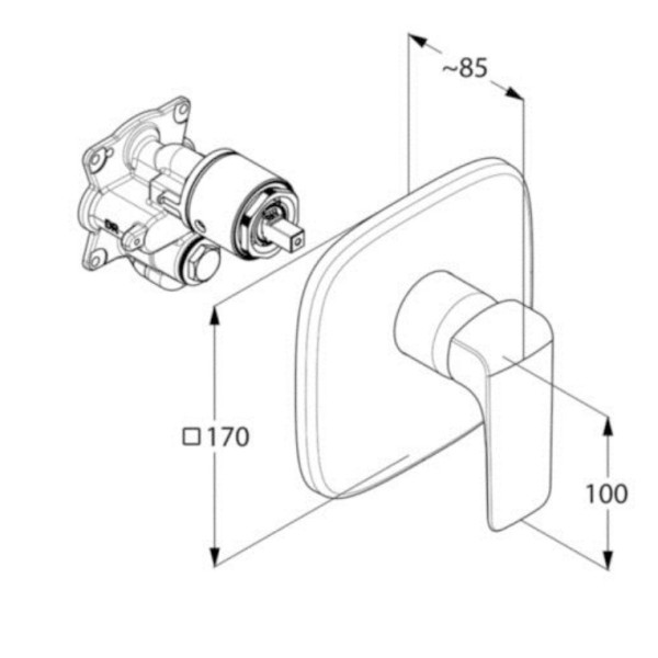 Смеситель для душа Kludi Ameo хром, внешняя часть (416550575) Смеситель для душа Kludi Ameo хром, внешняя часть (416550575)