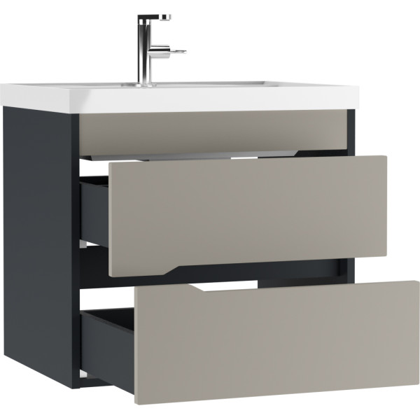 Тумба подвесная под умывальник Classica 60 Karat Серый тауп В2 Домино (DK3215T)