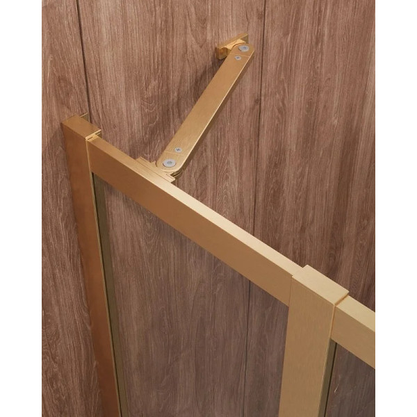 Душевой уголок Cezares Molveno 110x110x195 стекло прозрачное, профиль брашированное золото (MOLVENO-R-22-90+20-C-BORO-IV)