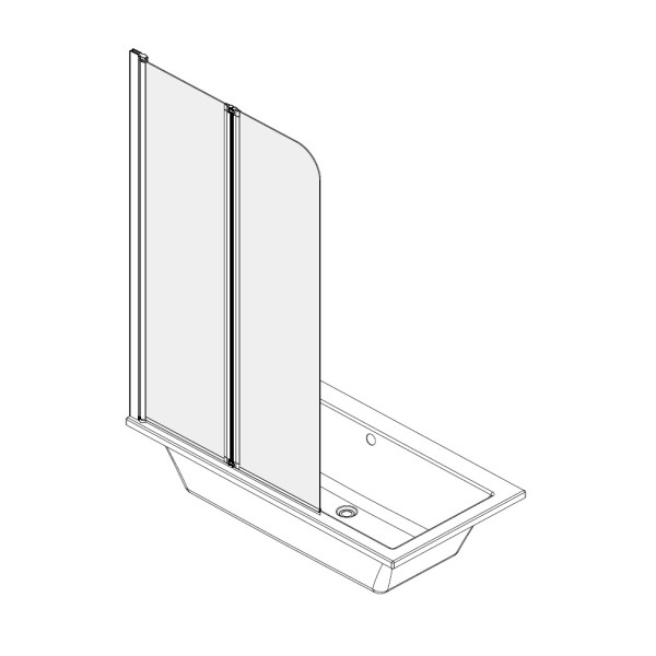 Душевая шторка для ванны Azario Boston 80x140 стекло прозрачное, профиль хром (AZ-141 80 (41,5+38,5)*140)