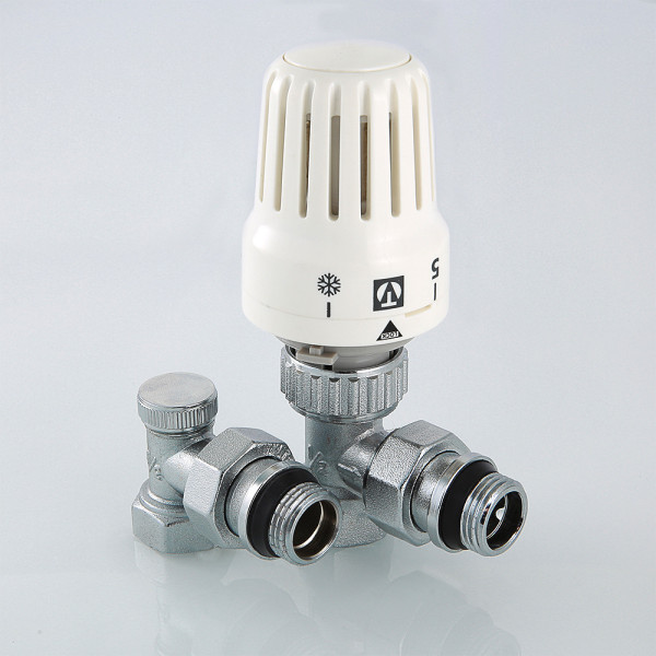 Комплект термостатический угловой 1/2" Valtec VT.045.N (3 в 1) (VT.045.N.04) Комплект термостатический угловой 1/2" Valtec VT.045.N (3 в 1) (VT.045.N.04)