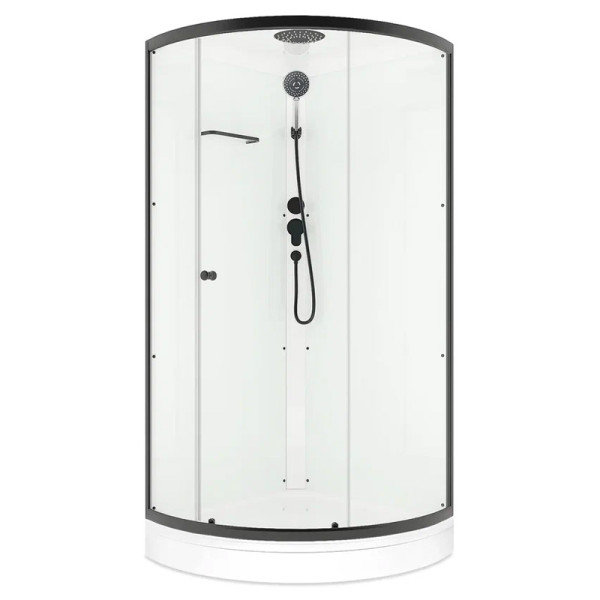 Кабина душевая Melodia Jive BLack 90х90 низкий поддон, стекло прозрачное, профиль черный (MB02007) Кабина душевая Melodia Jive BLack 90х90 низкий поддон, стекло прозрачное, профиль черный (MB02007)