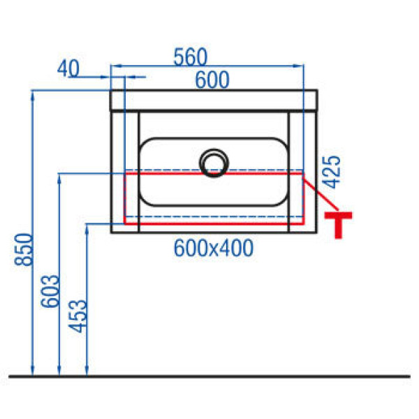 Тумба подвесная Aqwella Инфинити 60 425х600х400 с раковиной Infinity 60, цвет белый (Inf.01.06/001)