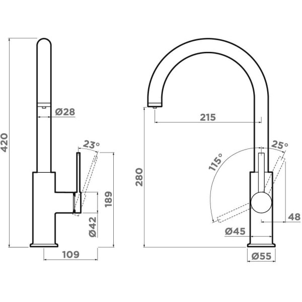 Смеситель для кухни Omoikiri Okawa 2 Plus-GM вороненая сталь (4994550)