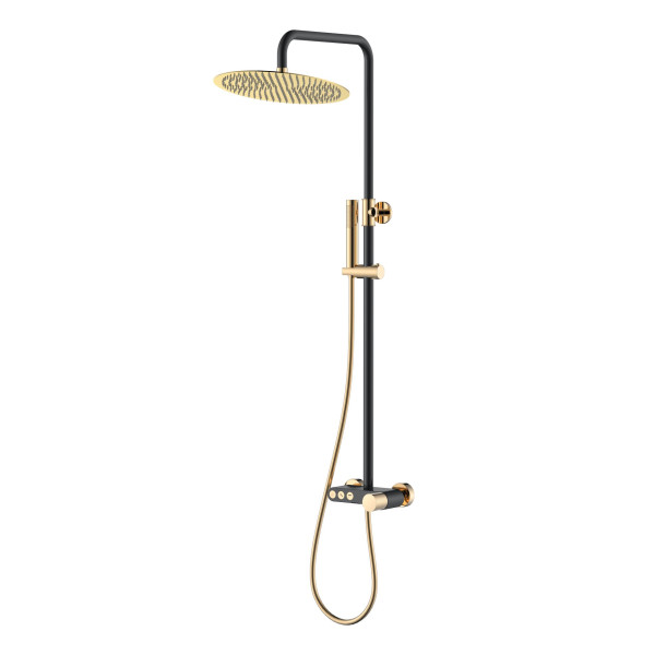 Душевая система Stick black Touch gold G золото (128-BG.2) Душевая система Stick black Touch gold G золото (128-BG.2)