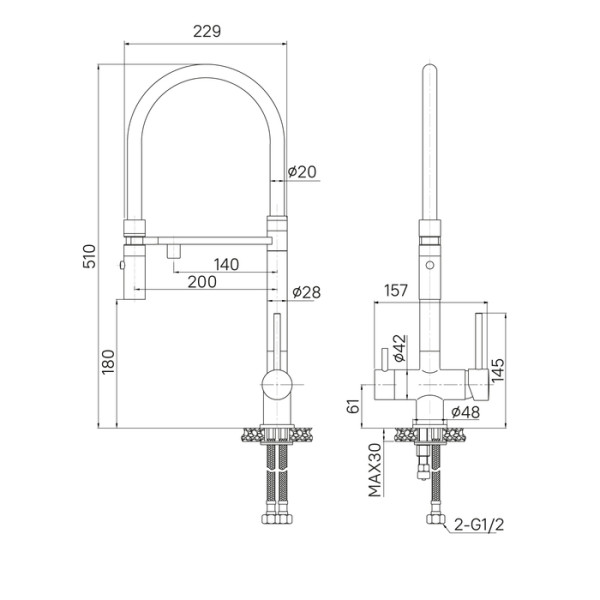 Смеситель для кухни Iddis Ace с фильтром и гибким изливом золотой (ACEMGFFi05)