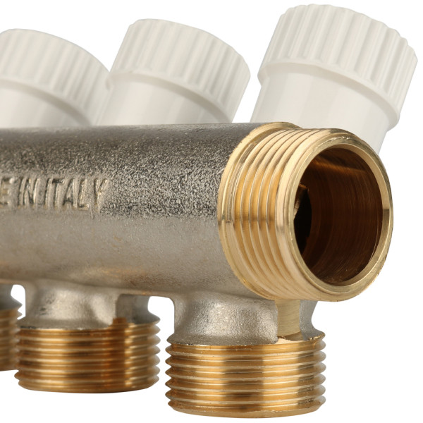 Коллектор 3 отвода регулируемый 3/4"x1/2"(16) Stout (никель) (SMB-6851-341203)