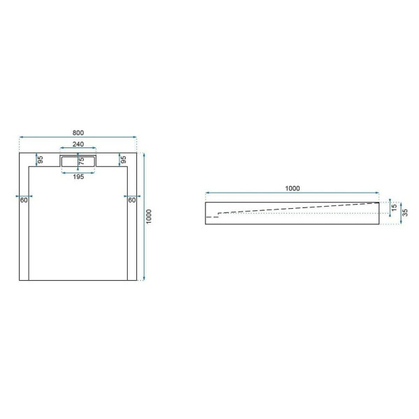 Душевой поддон REA Grand White 100x80 (REA-K4590)