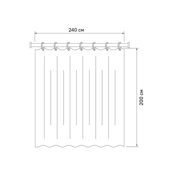 Шторка для ванн текстильная Iddis Base 240x200 белая (BD04P24i11)