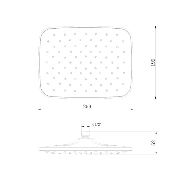 Лейка Lemark для верхнего душа 1-функциональная (LM8133C)