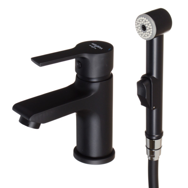 Смеситель для раковины Melodia della vita Aria с гигиеническим душем черный (MDV35722bk) Смеситель для раковины Melodia della vita Aria с гигиеническим душем черный (MDV35722bk)